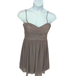 Wtoo Gray Chiffon Strapless Spaghetti Strap Dress Size 12